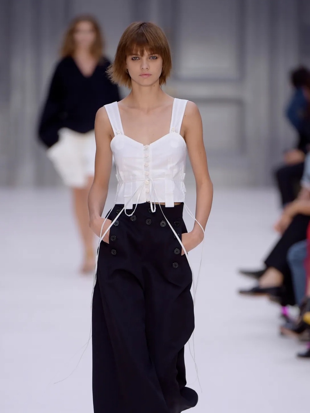 Chloe SS 2017 White Corset-Style Tank Top
